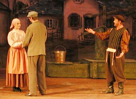 Fiddler on the roof: Tevye with Hodel and Perchik