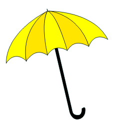 Yellow Umbrella Logo for Broxbourne Theatre Company Singin' In The Rain